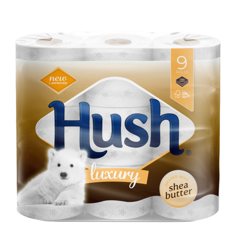 Hush Shea Butter 3 Ply 9 Pack